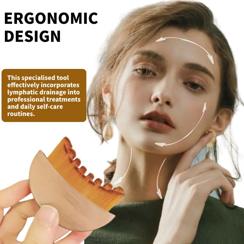Face Lymphatic Contour Brush - Ergonomic V-Cut Jawline Sculpting & Depuffing Tool
