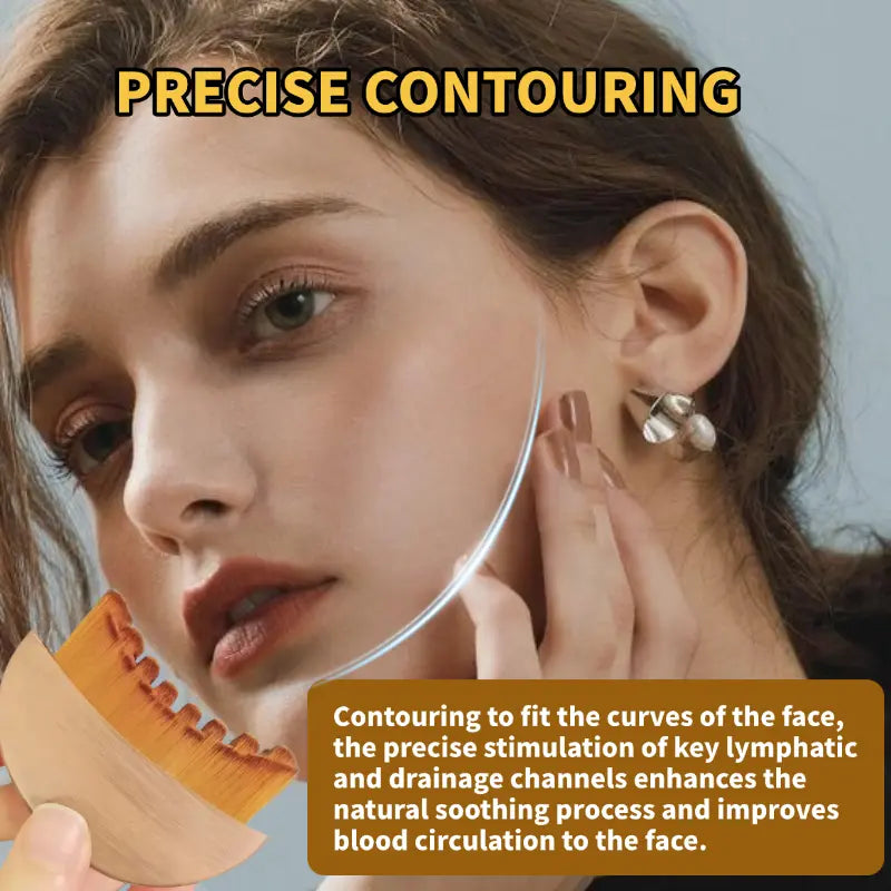 Face Lymphatic Contour Brush - Ergonomic V-Cut Jawline Sculpting & Depuffing Tool