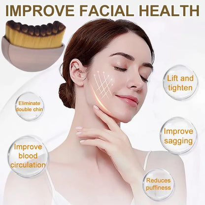 Face Lymphatic Contour Brush - Ergonomic V-Cut Jawline Sculpting & Depuffing Tool