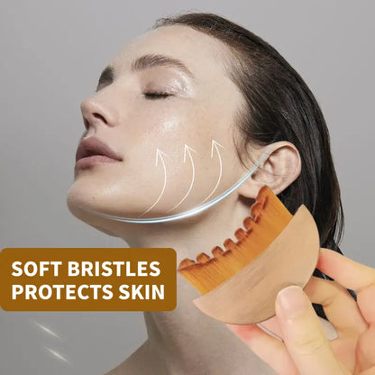 Face Lymphatic Contour Brush - Ergonomic V-Cut Jawline Sculpting & Depuffing Tool
