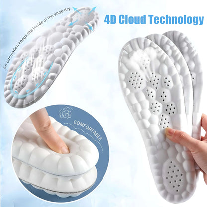 4D Cloud Cushioning Insoles - Anti-Fatigue & Shock Absorption Comfort Soles