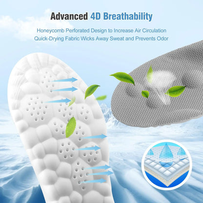 4D Cloud Cushioning Insoles - Anti-Fatigue & Shock Absorption Comfort Soles