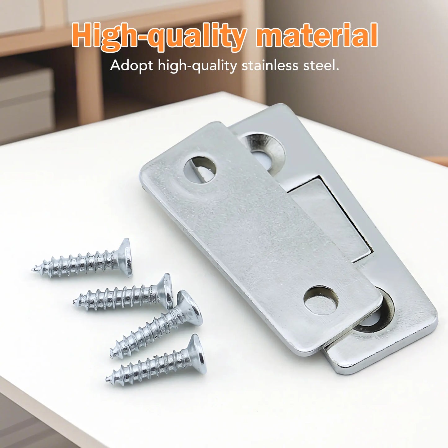 Ultra-Thin Magnetic Cabinet Catch Set - Punch-Free Stainless Steel Heavy-Duty Door Latch
