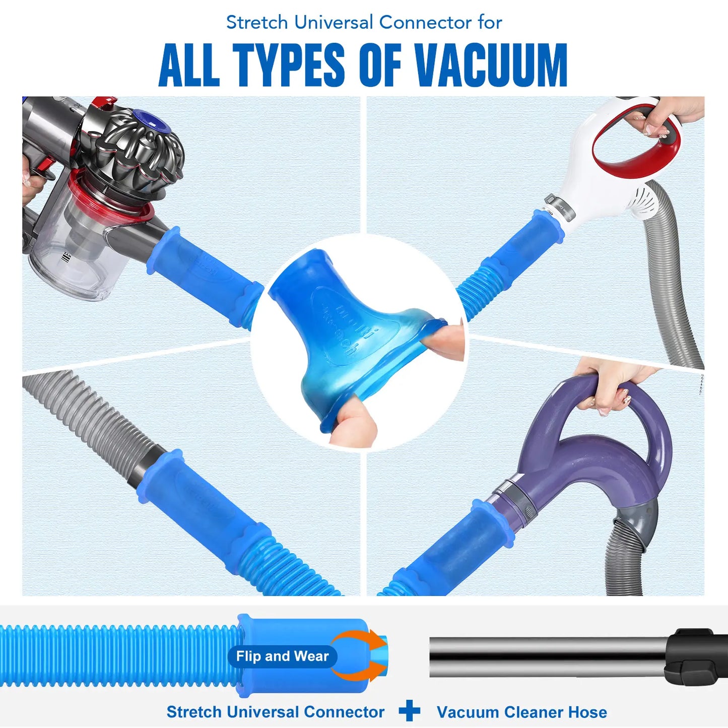 Universal Dryer Vent Cleaner Kit - Vacuum Hose Attachment for Lint Removal