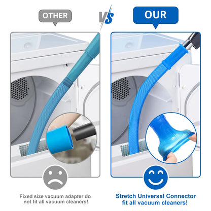 Universal Dryer Vent Cleaner Kit - Vacuum Hose Attachment for Lint Removal