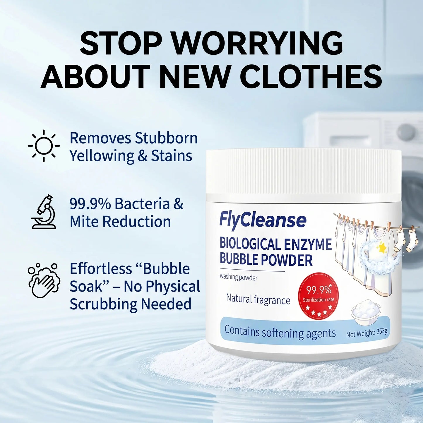 High-Concentration Bio-Enzyme Laundry Detergent - Deep Stain & Odor Remover
