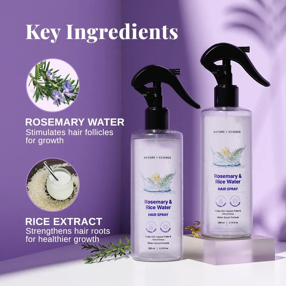 Rosemary & Rice Water Strengthening Hair Mist - 100% Natural Extract (200ml)