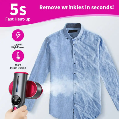 Portable Garment Steamer - 15s Fast Heating & LED Display