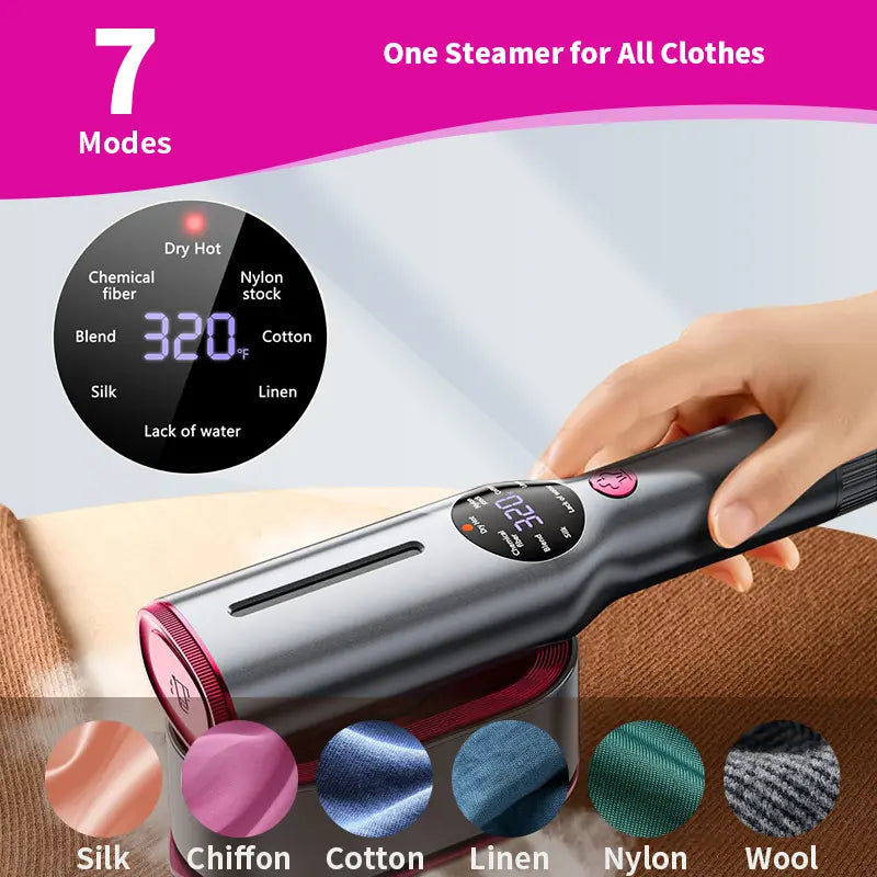 Portable Garment Steamer - 15s Fast Heating & LED Display