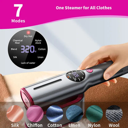 Portable Garment Steamer - 15s Fast Heating & LED Display