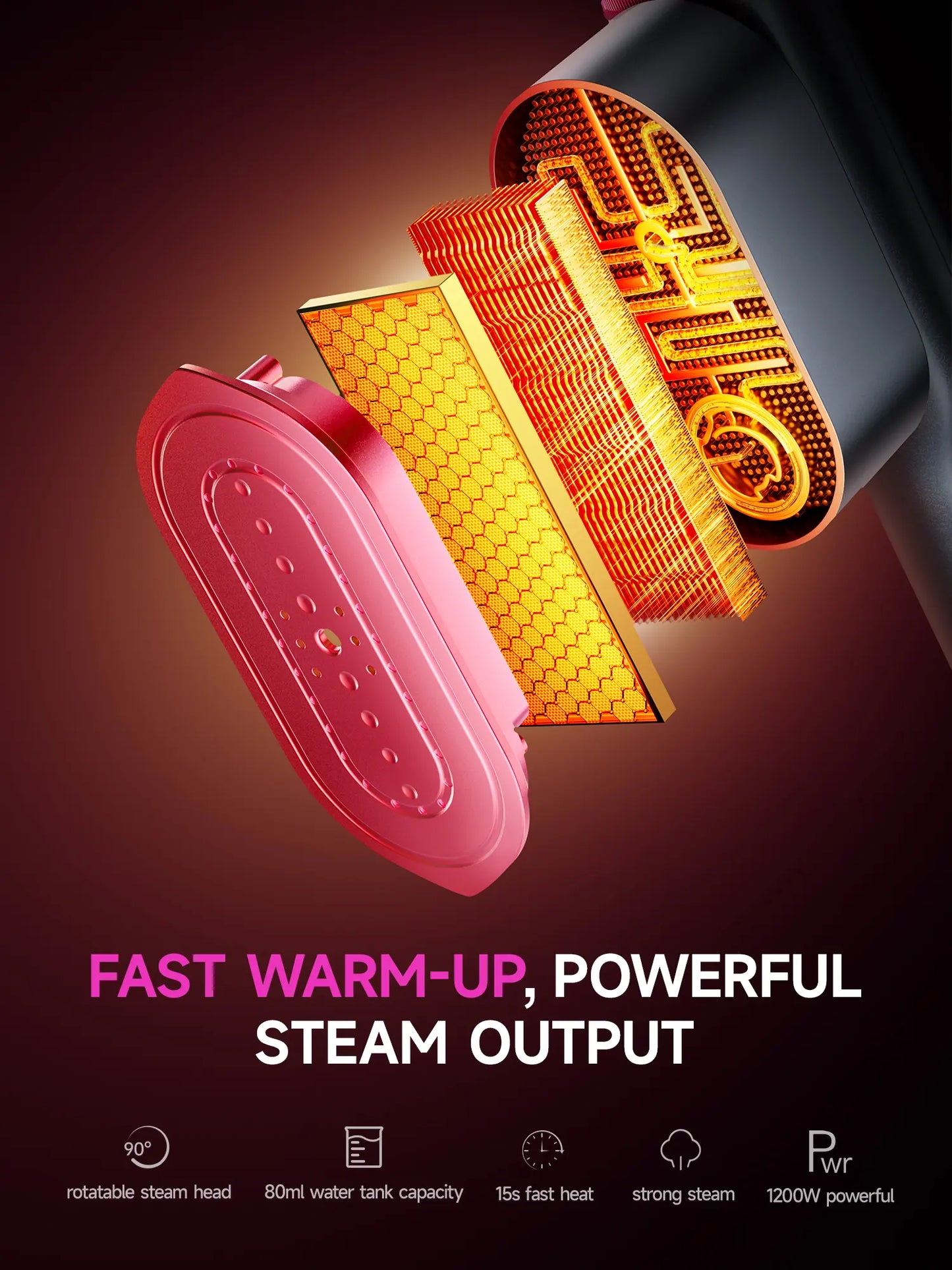 Portable Garment Steamer - 15s Fast Heating & LED Display