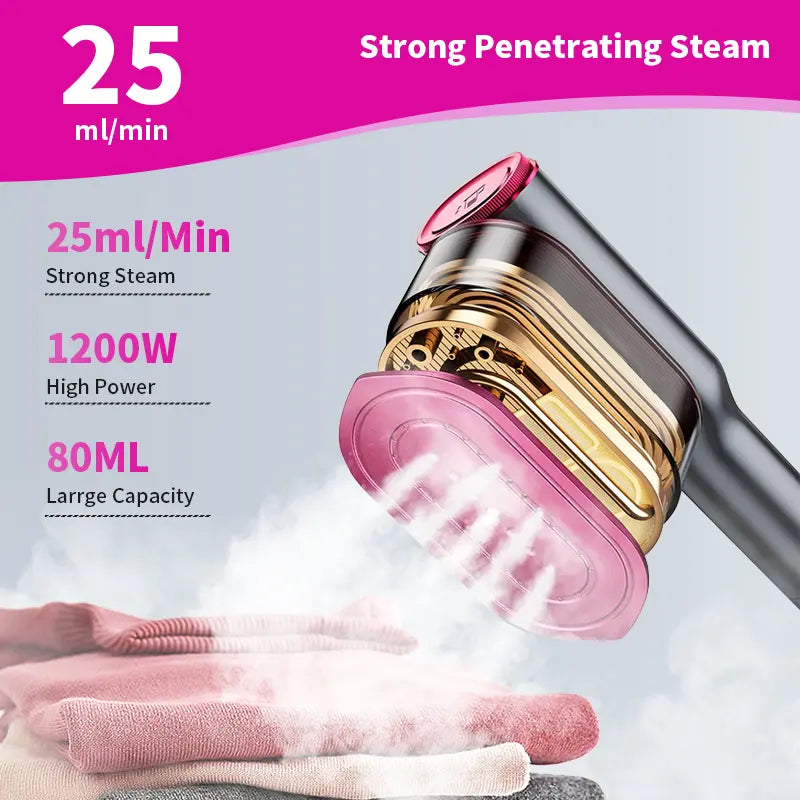 Portable Garment Steamer - 15s Fast Heating & LED Display
