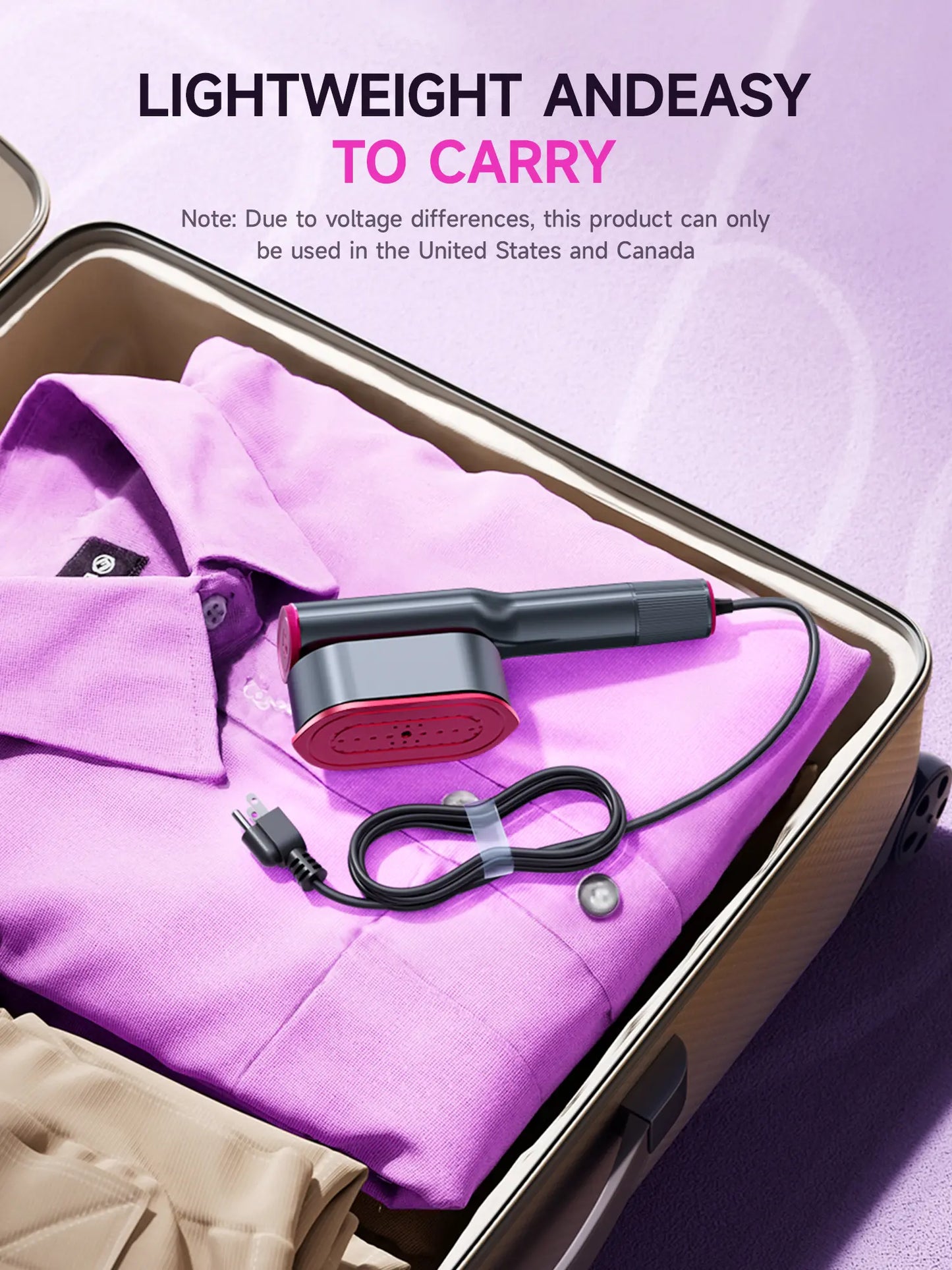 Portable Garment Steamer - 15s Fast Heating & LED Display