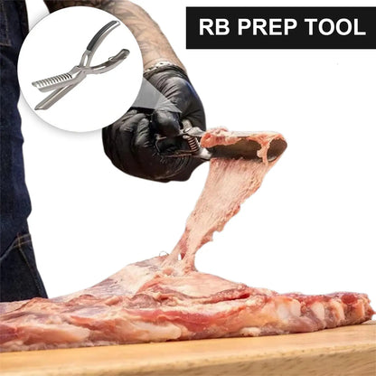 Stainless Steel BBQ Rib Membrane Remover Tool Kit - Effortless Meat Preparation