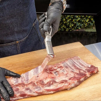 Stainless Steel BBQ Rib Membrane Remover Tool Kit - Effortless Meat Preparation