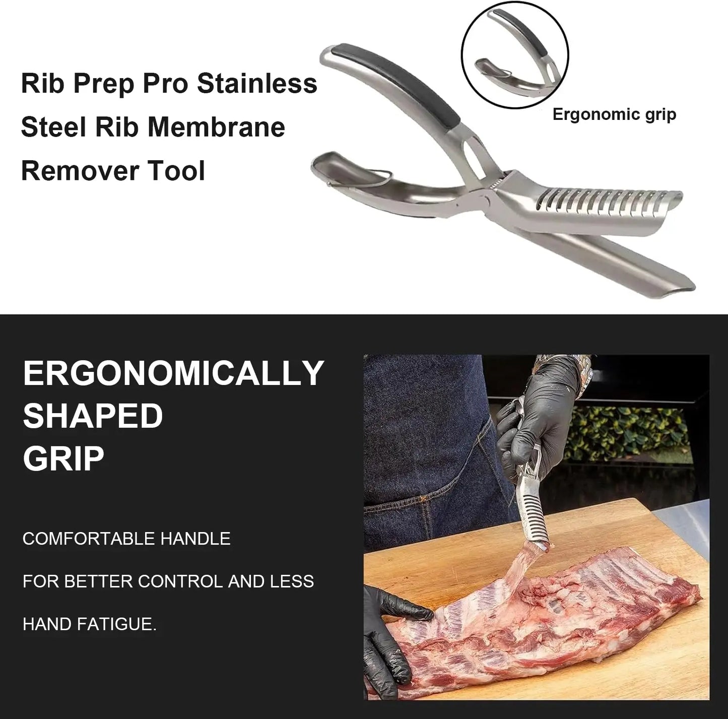 Stainless Steel BBQ Rib Membrane Remover Tool Kit - Effortless Meat Preparation