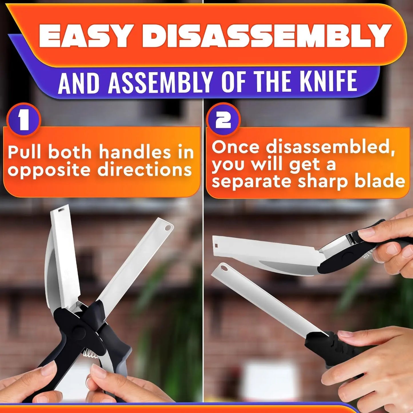Universal 2-in-1 Smart Kitchen Scissors - Stainless Steel Blade with Built-in Cutting Board