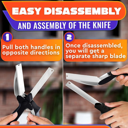 Universal 2-in-1 Smart Kitchen Scissors - Stainless Steel Blade with Built-in Cutting Board