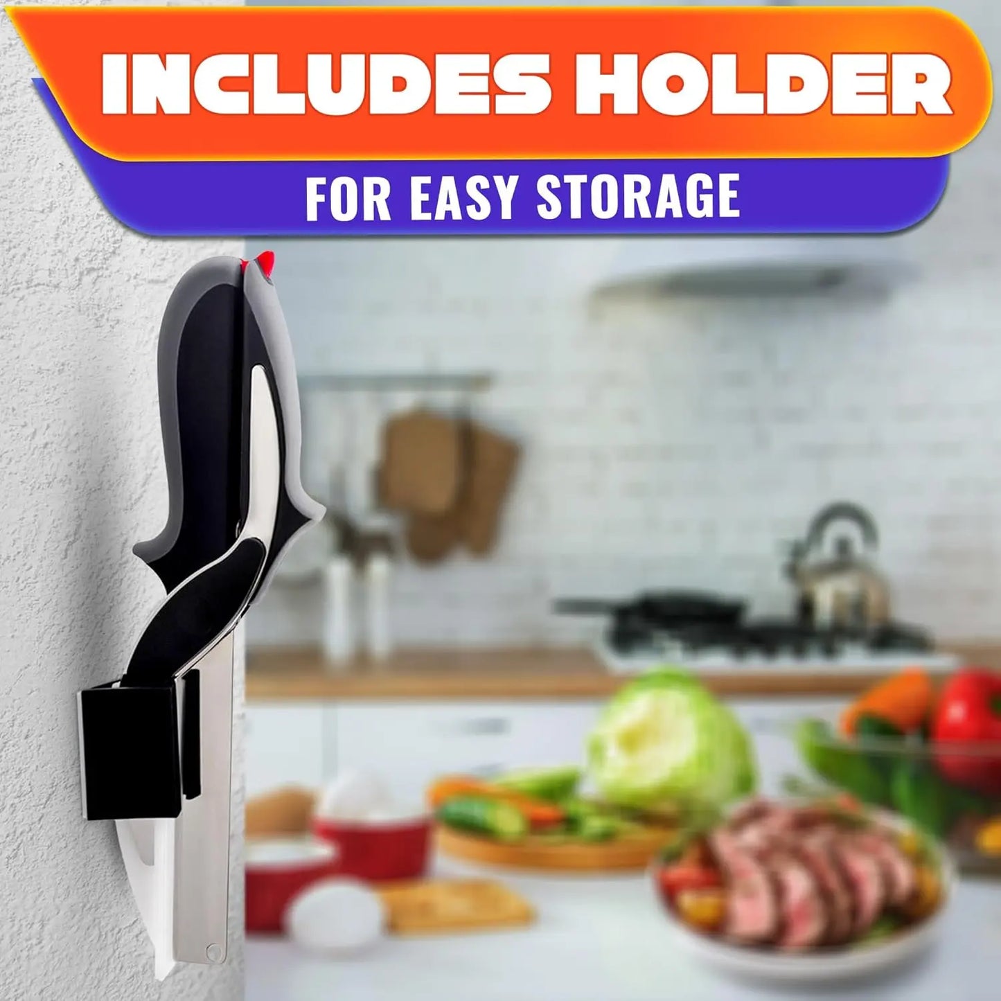 Universal 2-in-1 Smart Kitchen Scissors - Stainless Steel Blade with Built-in Cutting Board