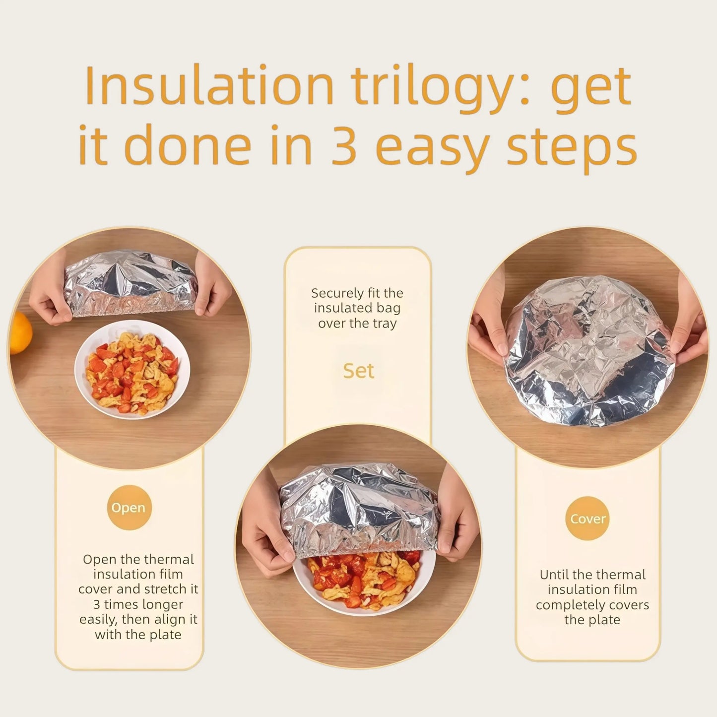 Aluminum Foil Food Insulation Cover - Heat-Retaining Table & Container Wrap