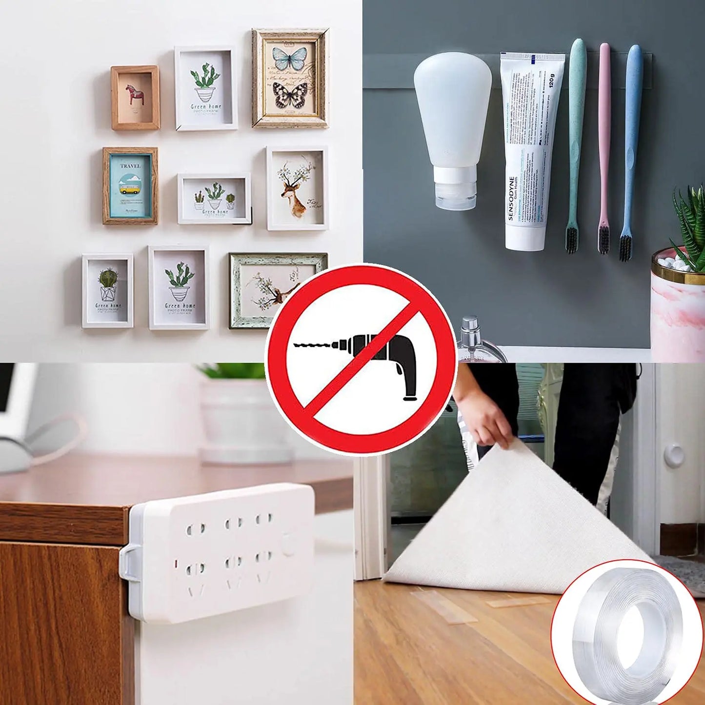 Universal Heavy Duty Clear Nano Tape - Reusable & Removable Double-Sided Adhesive