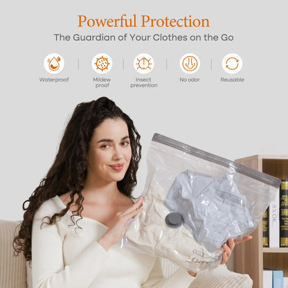 Cordless Travel Vacuum Bag Set with Rechargeable Pump