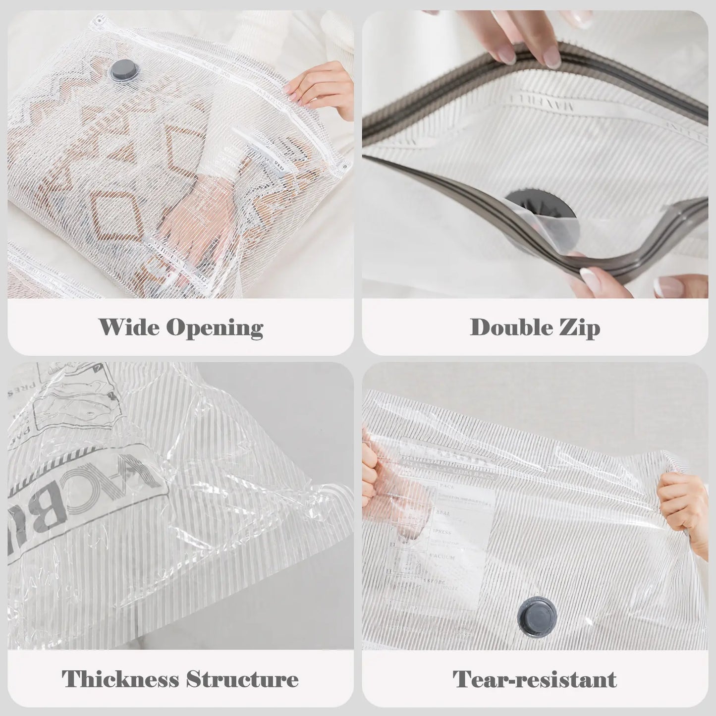 Cordless Travel Vacuum Bag Set with Rechargeable Pump