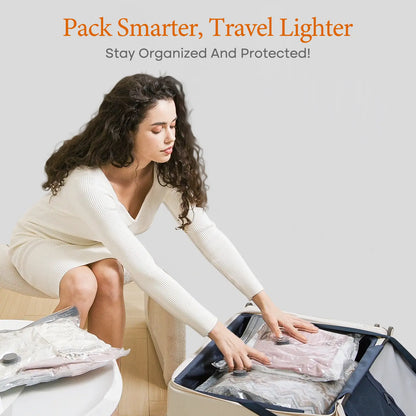 Cordless Travel Vacuum Bag Set with Rechargeable Pump