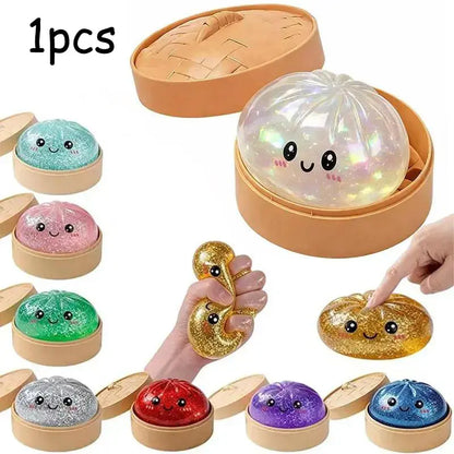 Glitter Dumpling Squishy Toy Blind Box - Cute Stress Relief Squeeze Ball Gift