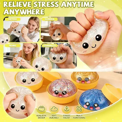 Glitter Dumpling Squishy Toy Blind Box - Cute Stress Relief Squeeze Ball Gift