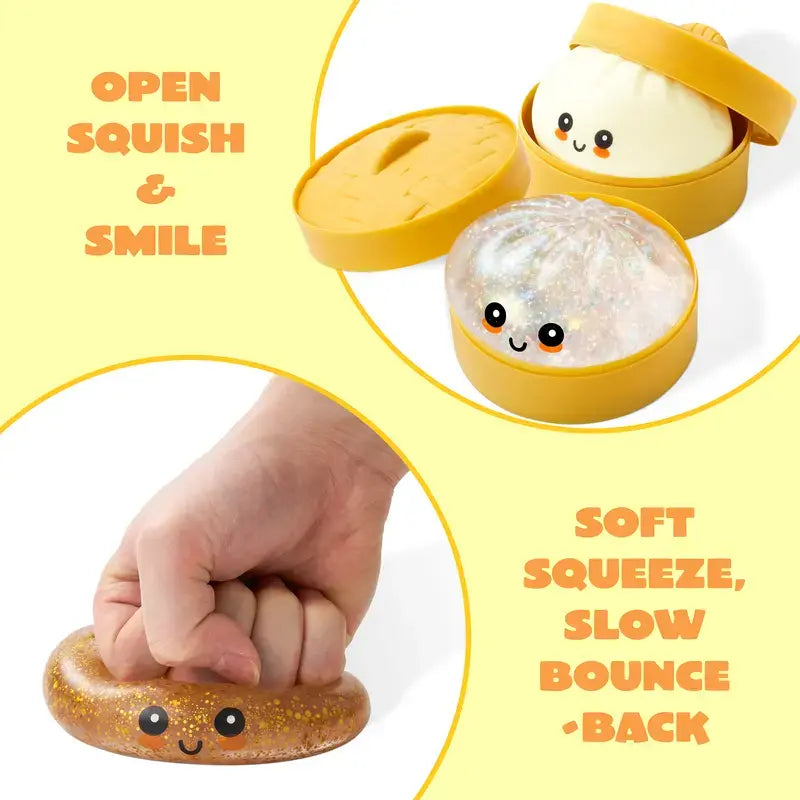 Glitter Dumpling Squishy Toy Blind Box - Cute Stress Relief Squeeze Ball Gift