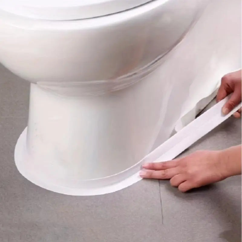 White Waterproof Caulk Tape 3.2m - Self Adhesive Sealing Strip for Bathroom & Kitchen