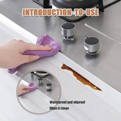 White Waterproof Caulk Tape 3.2m - Self Adhesive Sealing Strip for Bathroom & Kitchen