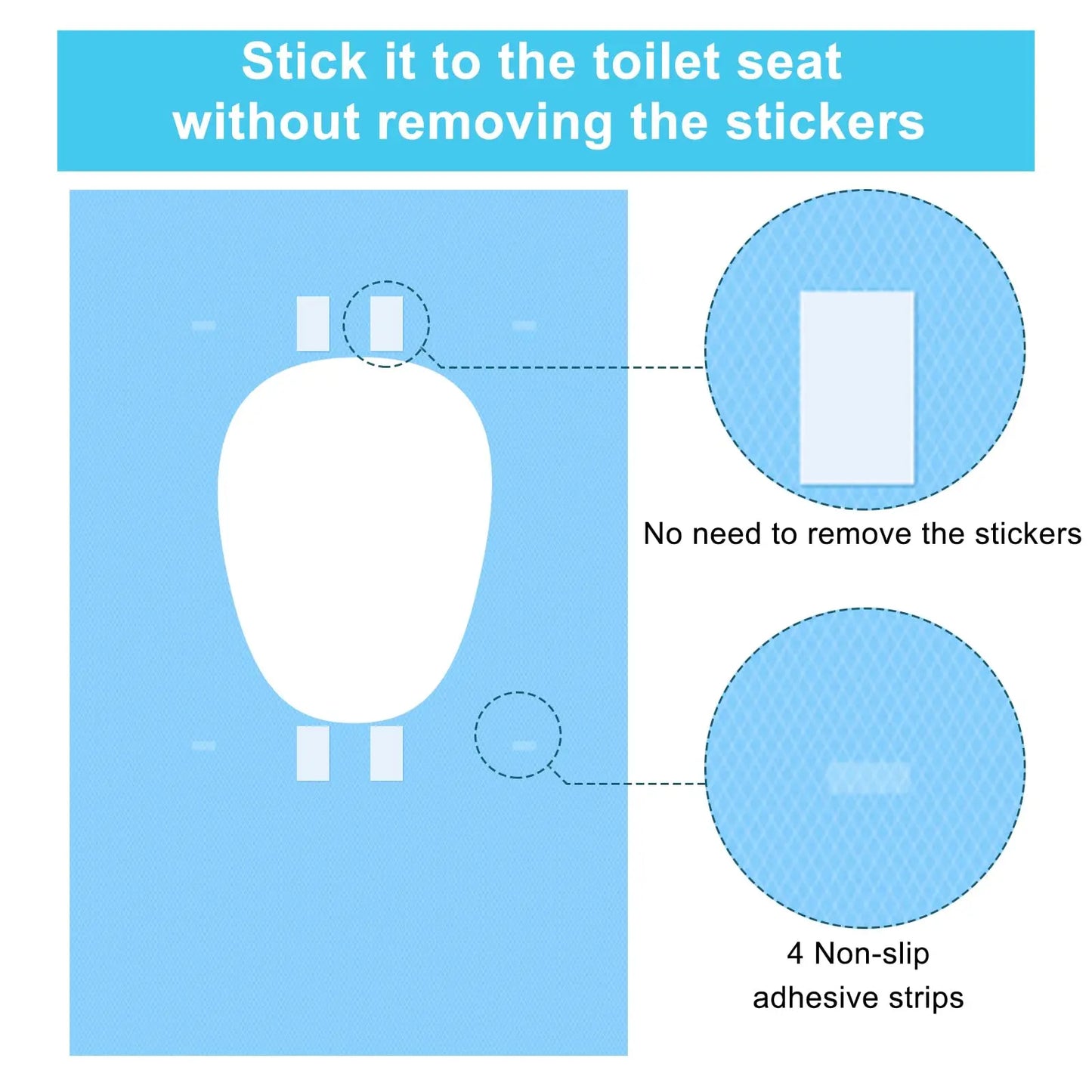 Disposable Toilet Seat Covers - Waterproof Travel Toilet Seat Pads