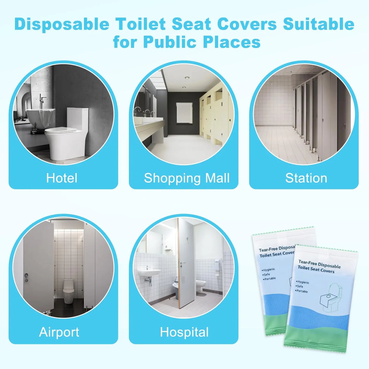 Disposable Toilet Seat Covers - Waterproof Travel Toilet Seat Pads
