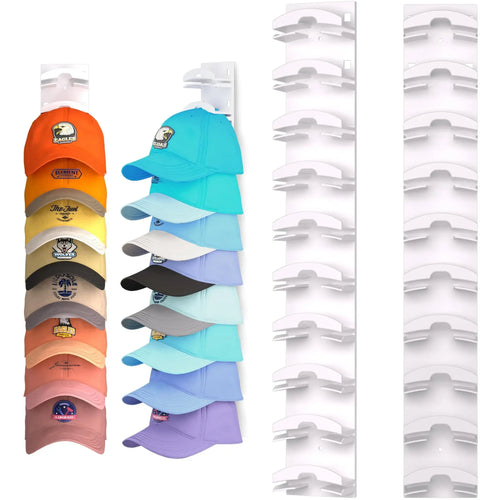 Wall Mounted Baseball Cap Rack - 2 Pack Hat Organizer for 18 Caps