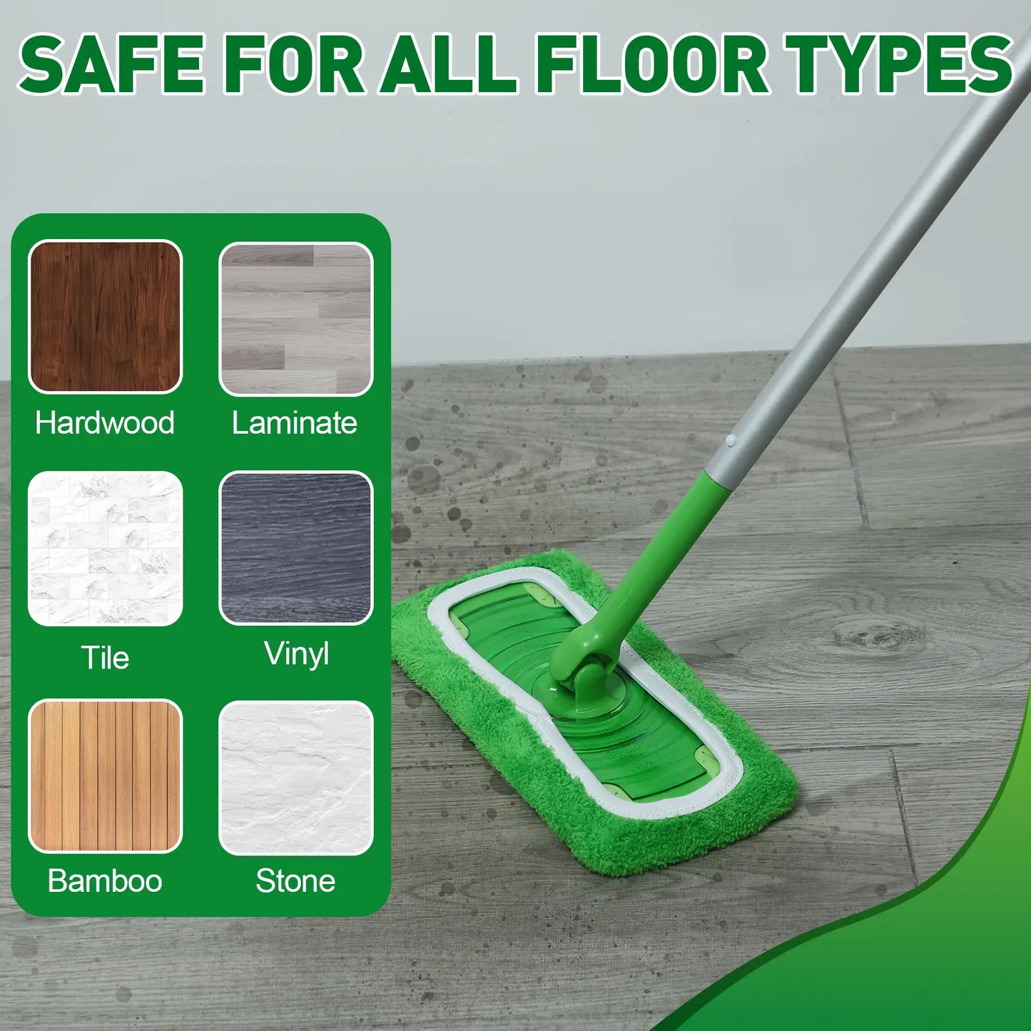 8-Pack Reusable Microfiber Mop Pads Compatible with Swiffer Sweeper