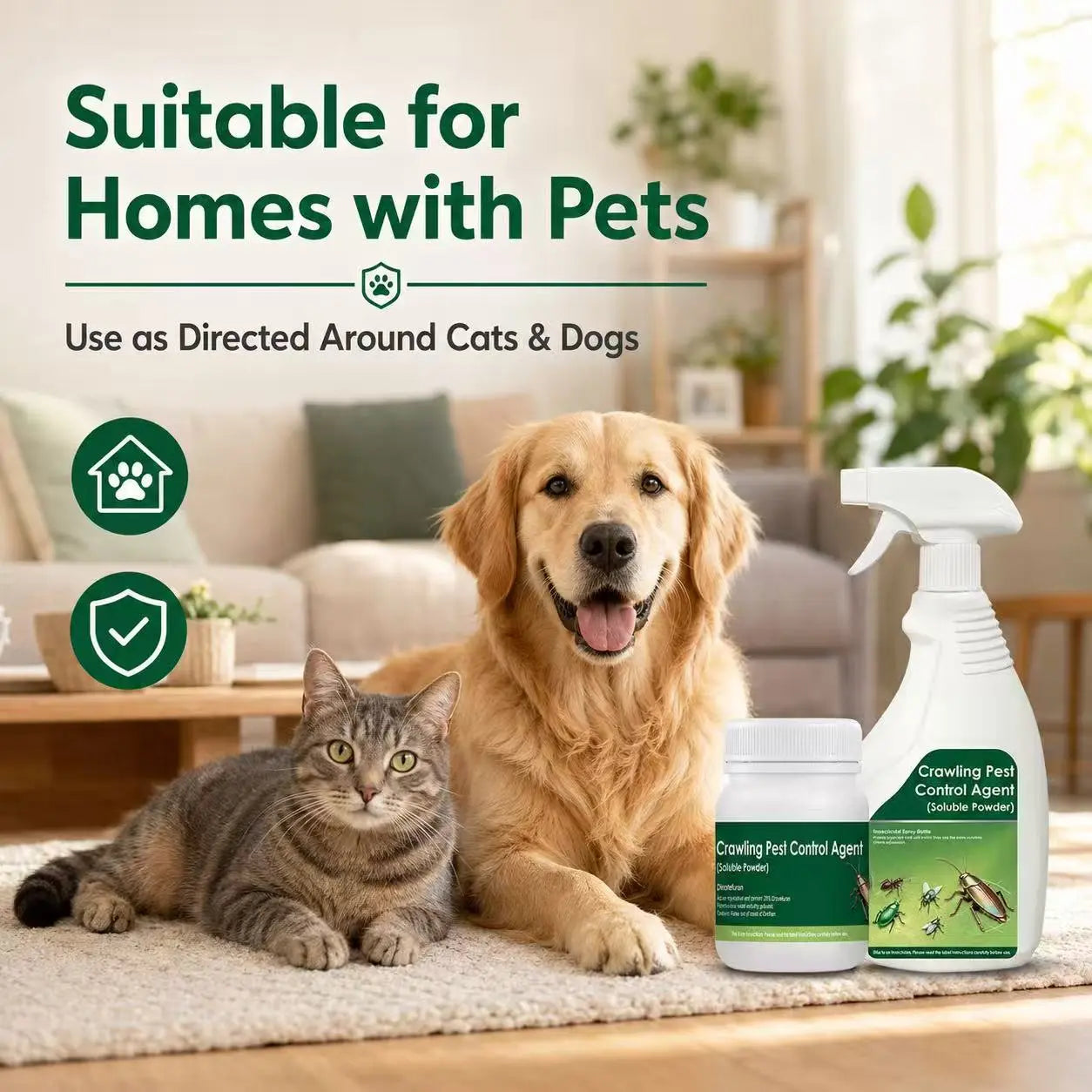 Multi-Purpose Roach & Crawling Pest Control Spray Kit for Indoor Outdoor Use