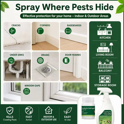 Multi-Purpose Roach & Crawling Pest Control Spray Kit for Indoor Outdoor Use