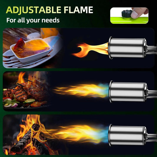Adjustable Propane Blow Torch - One-Touch BBQ & Cooking Torch