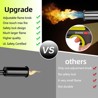 Adjustable Propane Blow Torch - One-Touch BBQ & Cooking Torch
