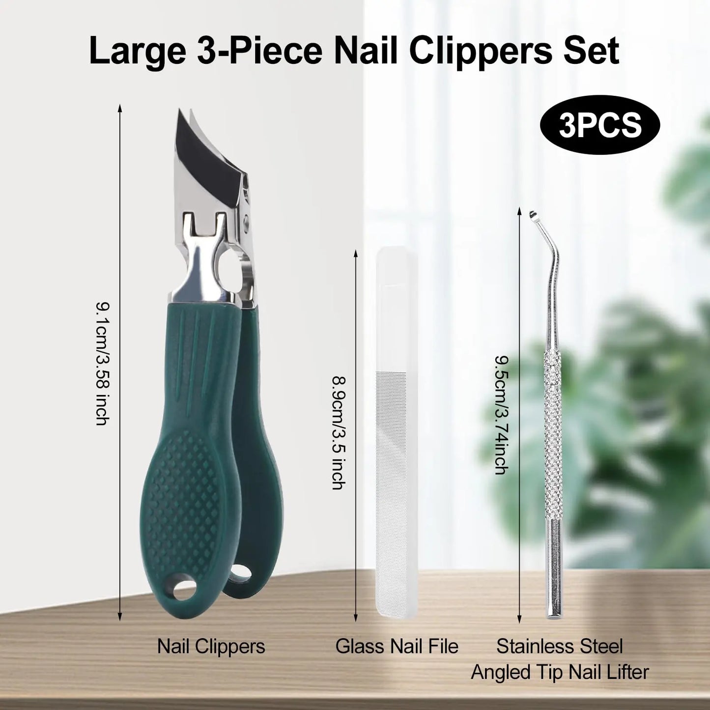 Eagle Beak Slanted Nail Clipper 3-Piece Set for Thick Nails