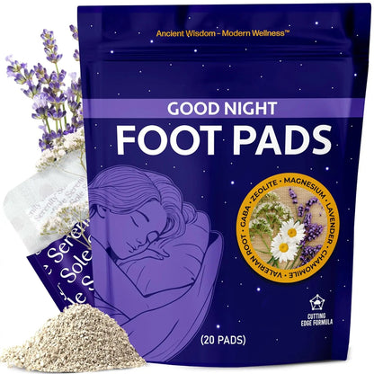 Good Night Detox Foot Pads - Overnight Self-Care Foot Patches with Zeolite & Botanical Ingredients | Relaxation & Night Routine