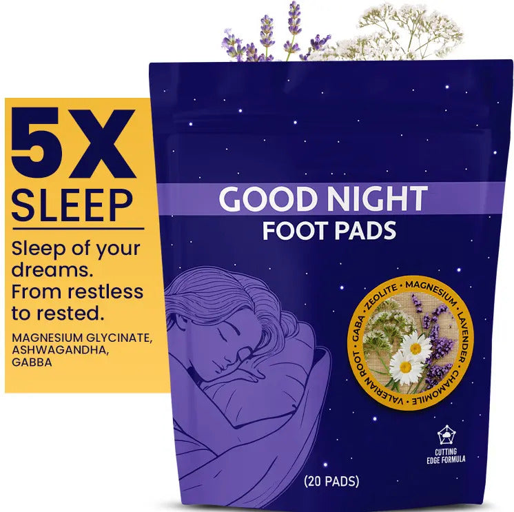Good Night Detox Foot Pads - Overnight Self-Care Foot Patches with Zeolite & Botanical Ingredients | Relaxation & Night Routine