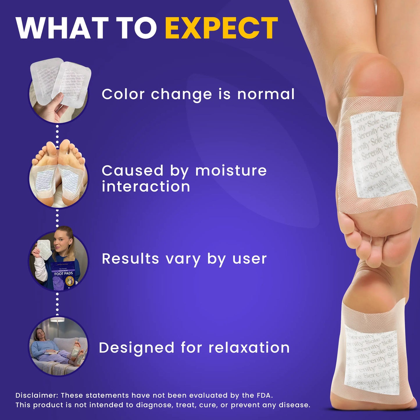 Good Night Detox Foot Pads - Overnight Self-Care Foot Patches with Zeolite & Botanical Ingredients | Relaxation & Night Routine