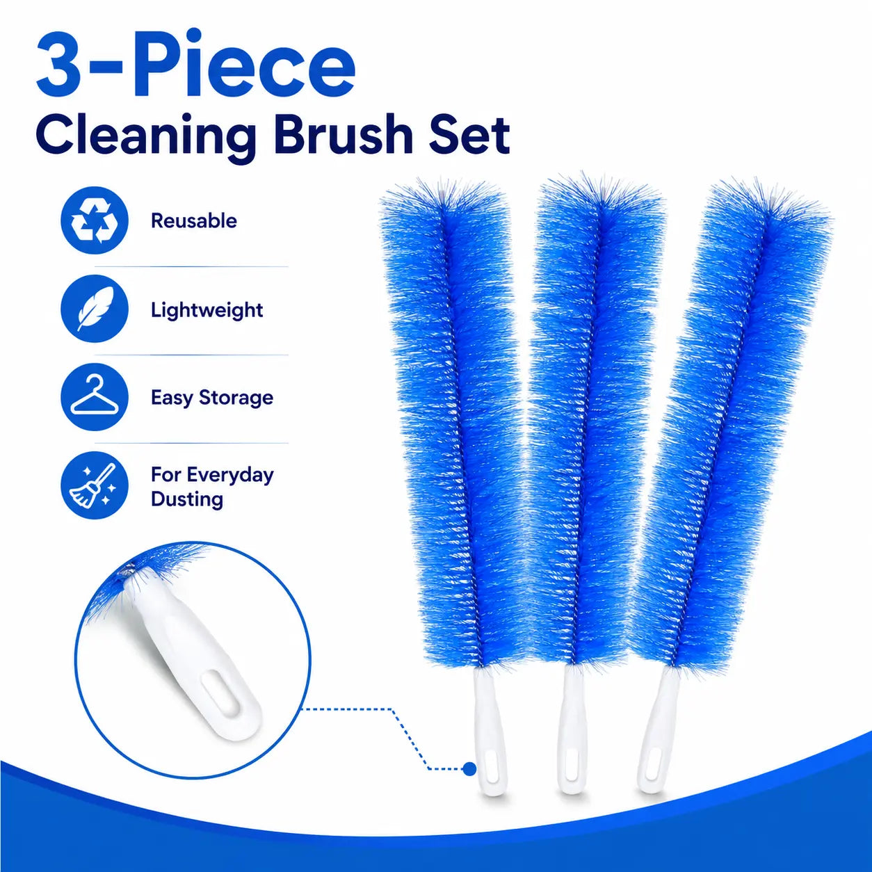 Bendable Fan Cleaning Brush Set - Reusable Dust Removal Brush for Ceiling Fan Blades