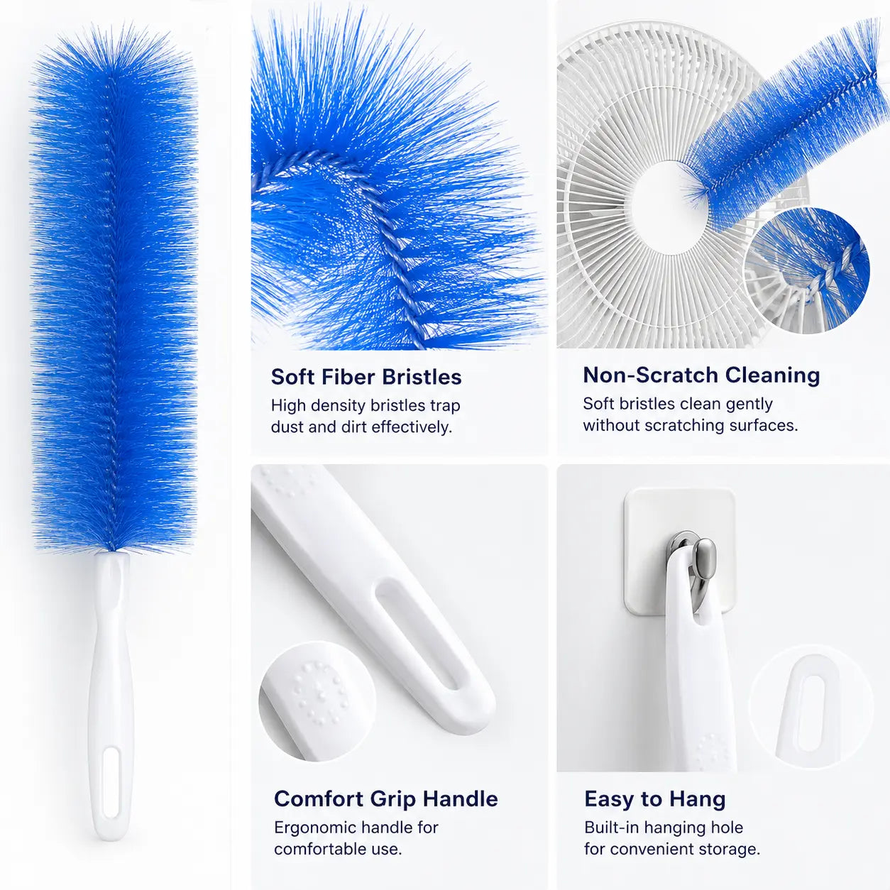 Bendable Fan Cleaning Brush Set - Reusable Dust Removal Brush for Ceiling Fan Blades