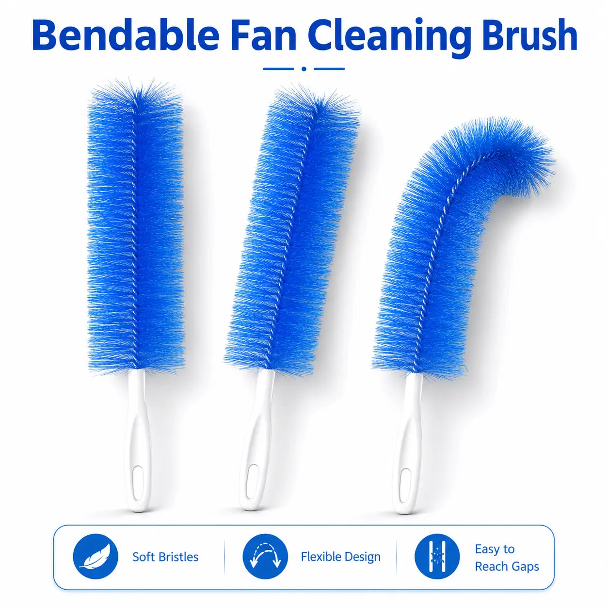 Bendable Fan Cleaning Brush Set - Reusable Dust Removal Brush for Ceiling Fan Blades