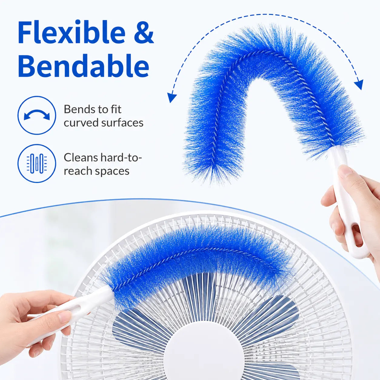 Bendable Fan Cleaning Brush Set - Reusable Dust Removal Brush for Ceiling Fan Blades
