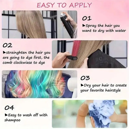 Hair Chalk Comb Set - 10 Washable Temporary Hair Colors for Women & Girls
